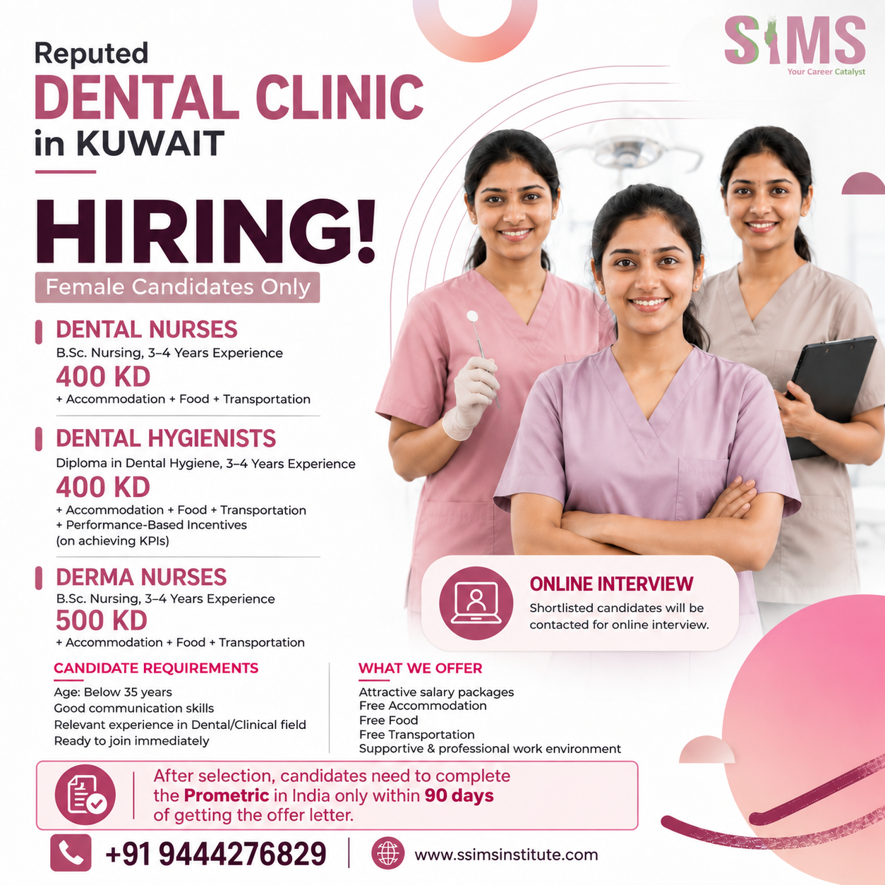 Dental Nurse / Dental Hygienist / Derma Nurse – Kuwait (Female Candidates Only) — job poster